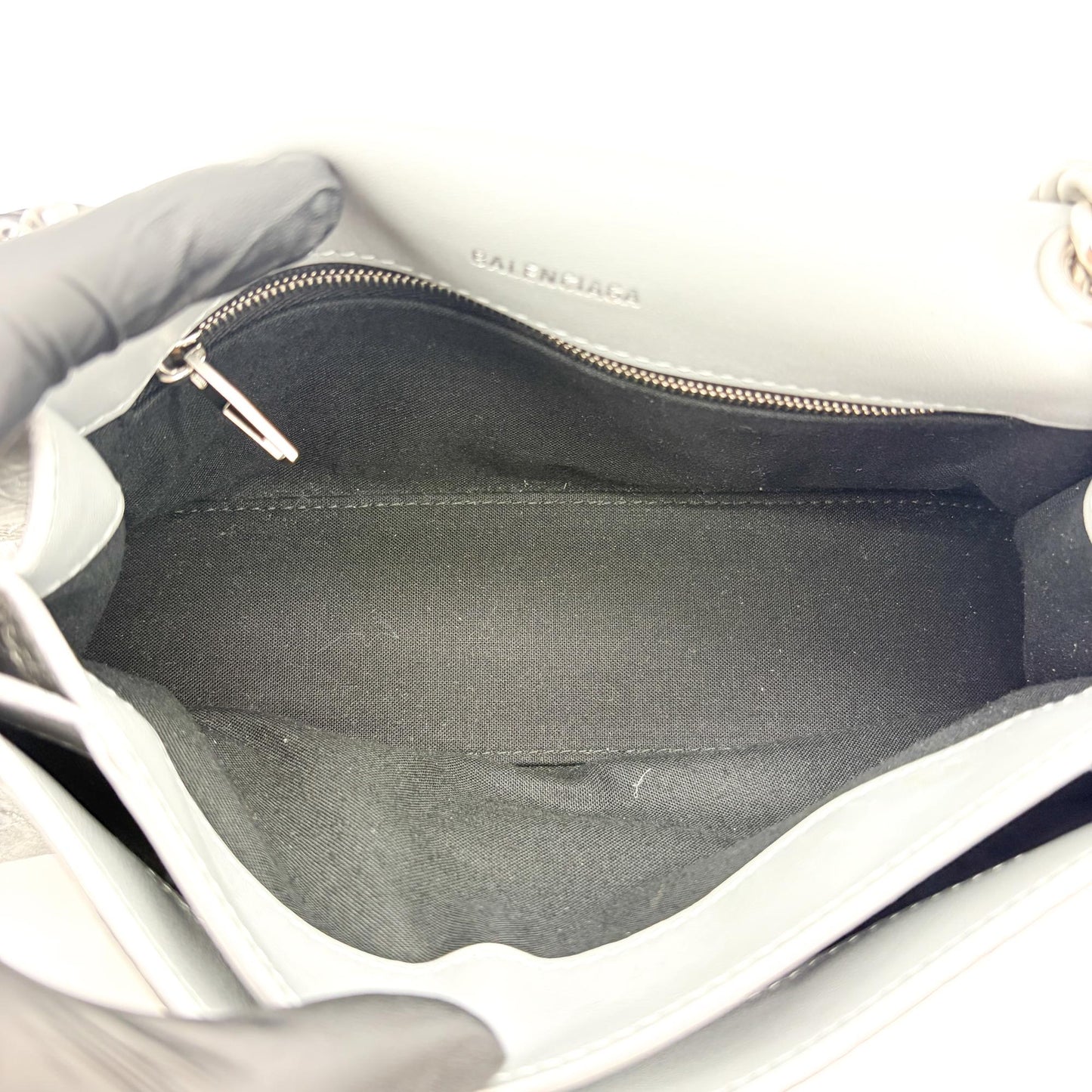 Balenciaga Small Crush Slingback with Charm Silver