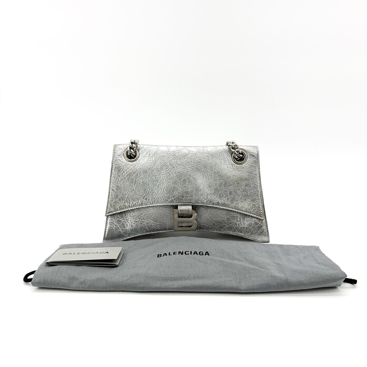 Balenciaga Small Crush Slingback with Charm Silver