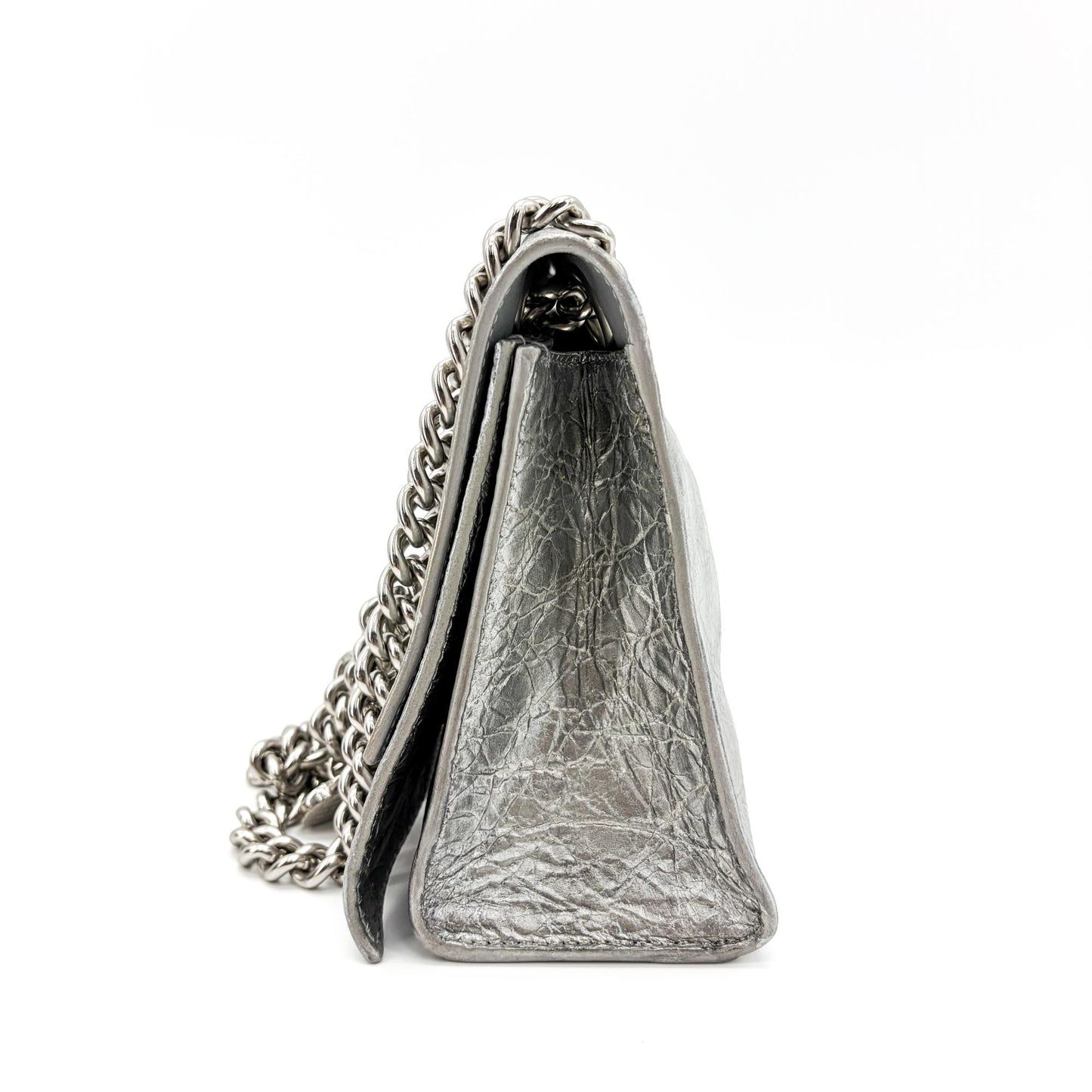 Balenciaga Small Crush Slingback with Charm Silver
