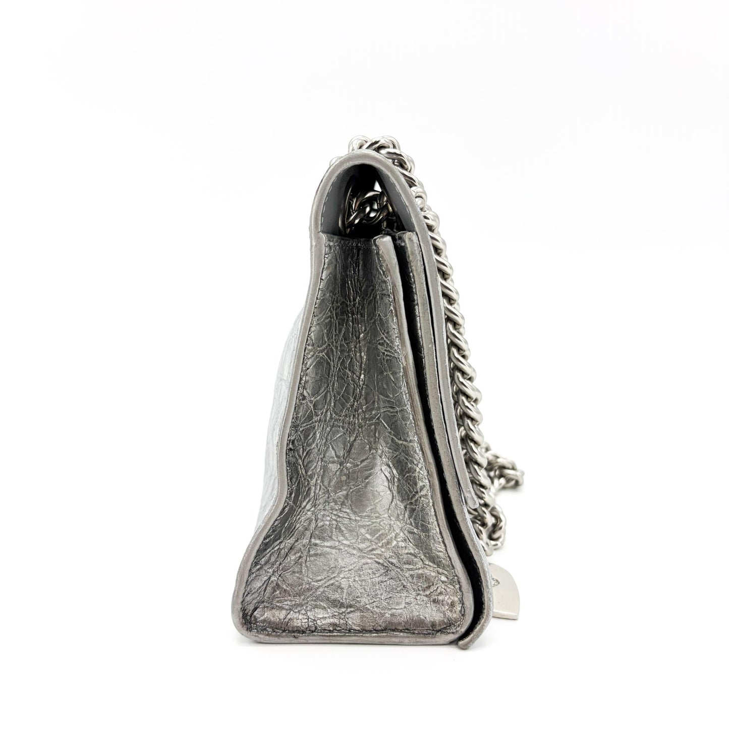 Balenciaga Small Crush Slingback with Charm Silver
