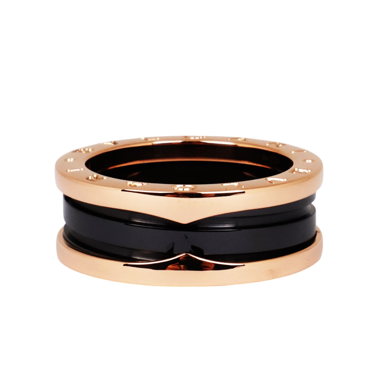 Bulgari 347049 Rose Gold B.Zero1 Ceramic 2-Band Ring