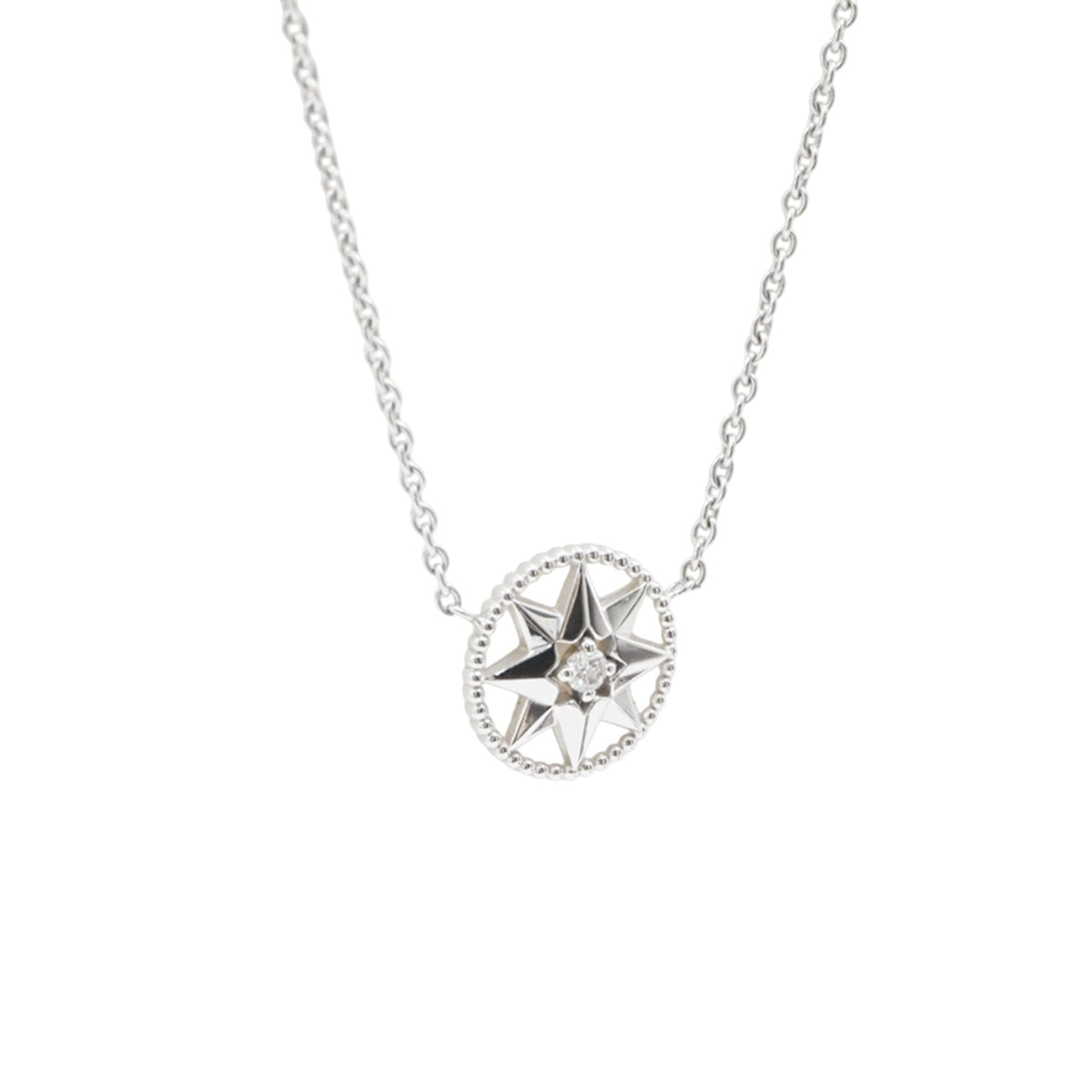 Dior JRDV95023 White Gold Rose de Vent Necklace