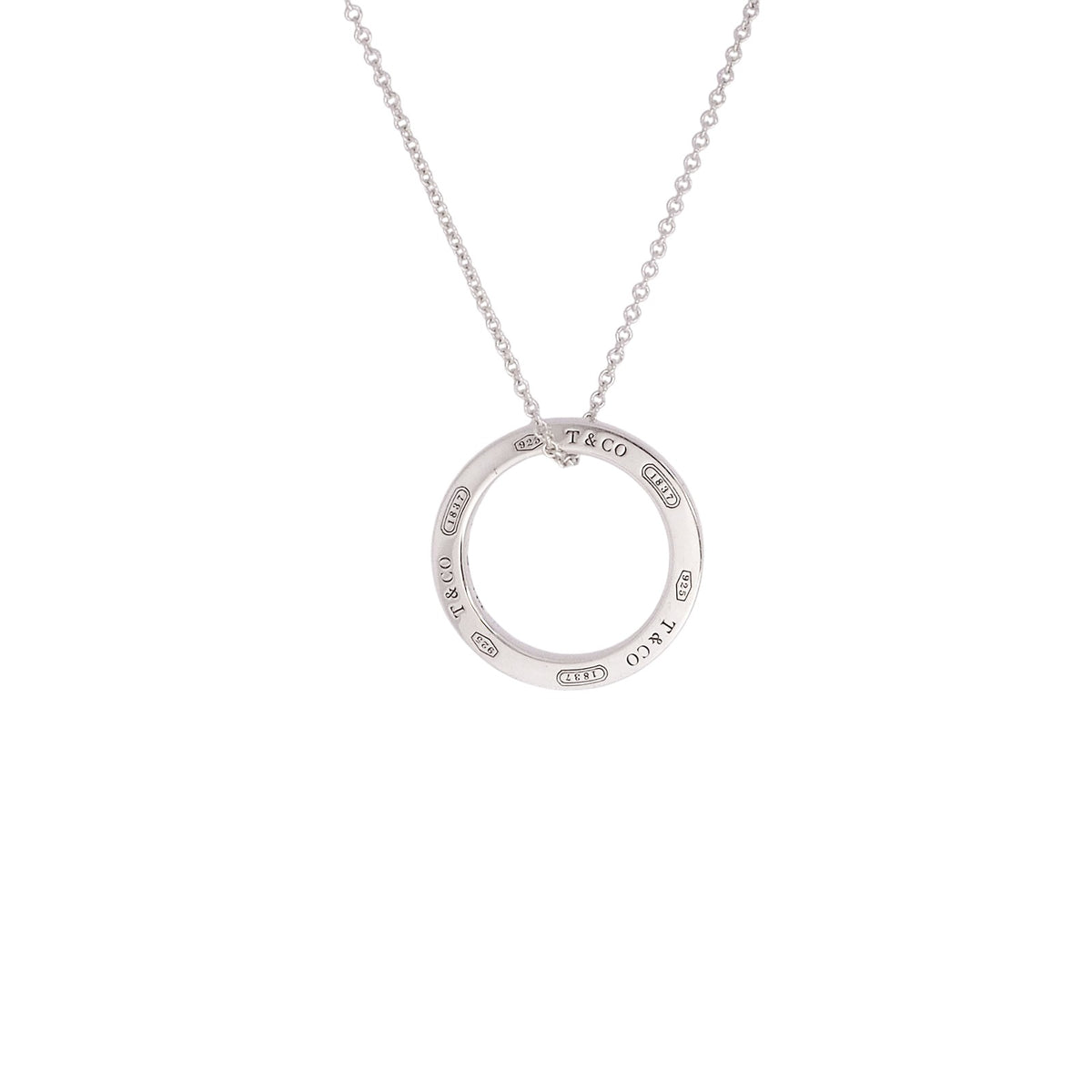Tiffany silver circle necklace