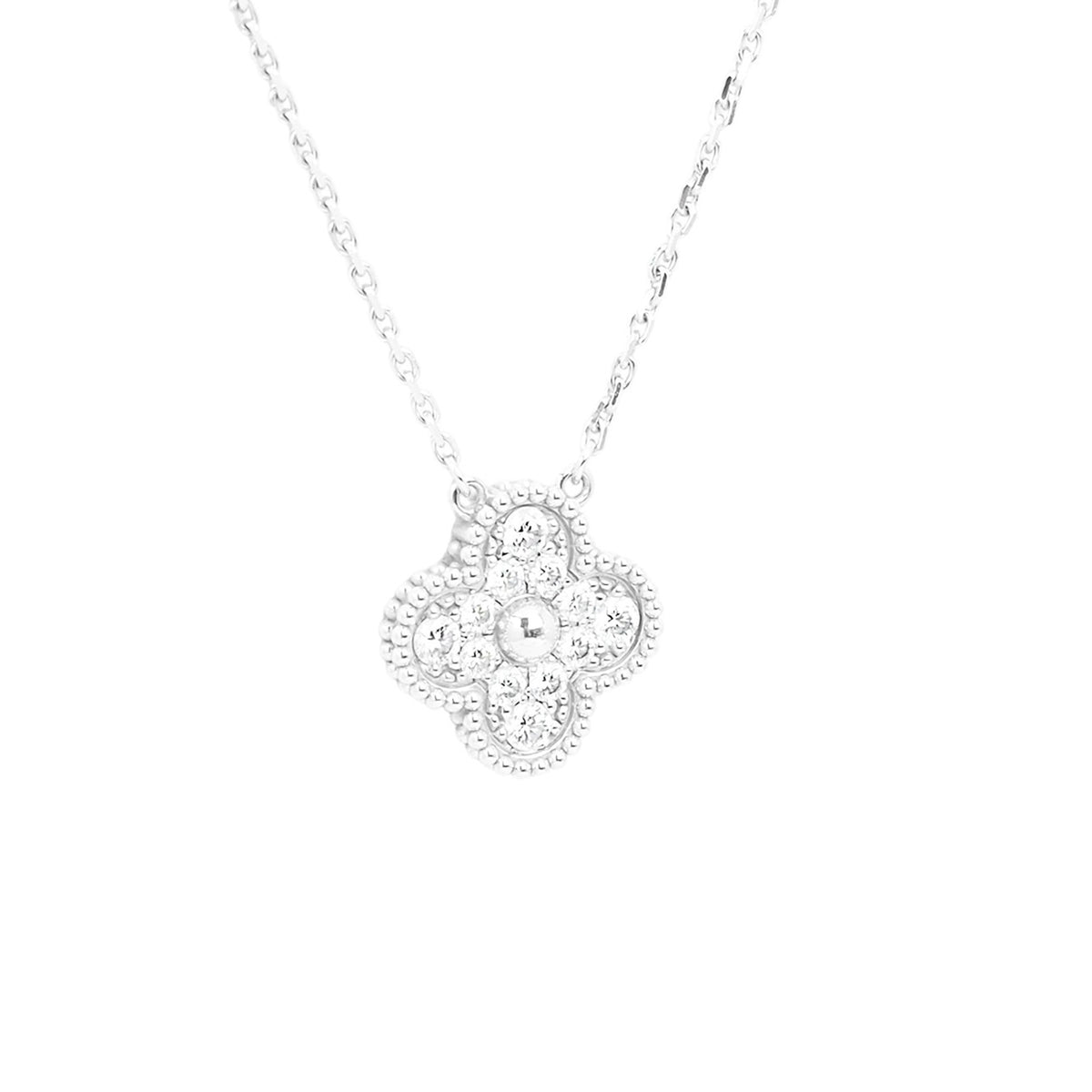 Van Cleef & Arpels VCARA46100 White Gold Vintage Alhambra Diamond Necklace