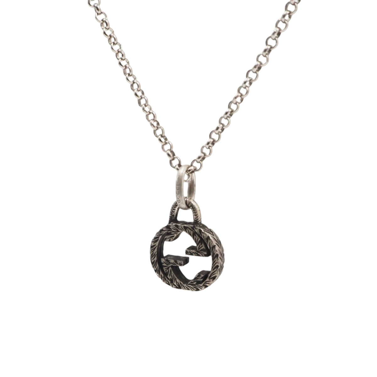 Gucci 455535 Silver Interlocking Necklace