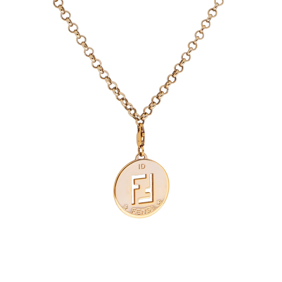 Fendi round pendant chain necklace