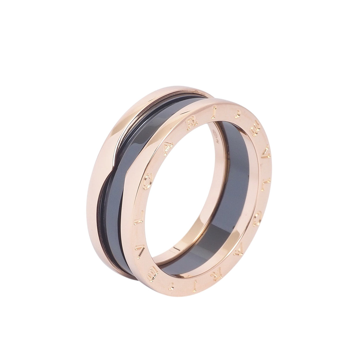 Bulgari 347059 Rose Gold Ceramic B.Zero1 2-Band Ring