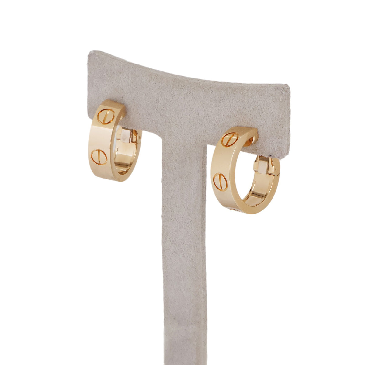 Cartier B8022500 Yellow Gold Love Classic Hoop Earrings