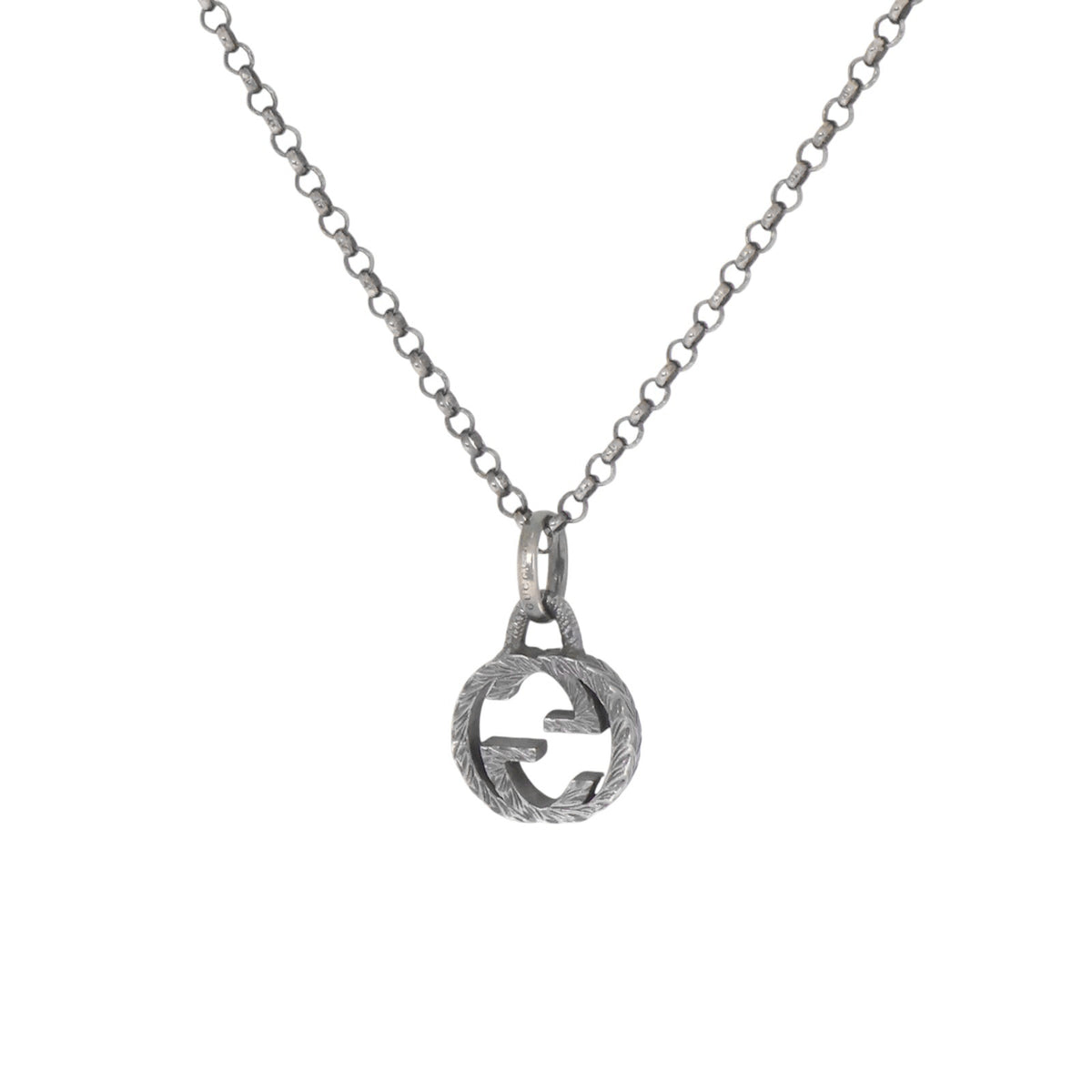 Gucci 455535 Silver Interlocking Necklace