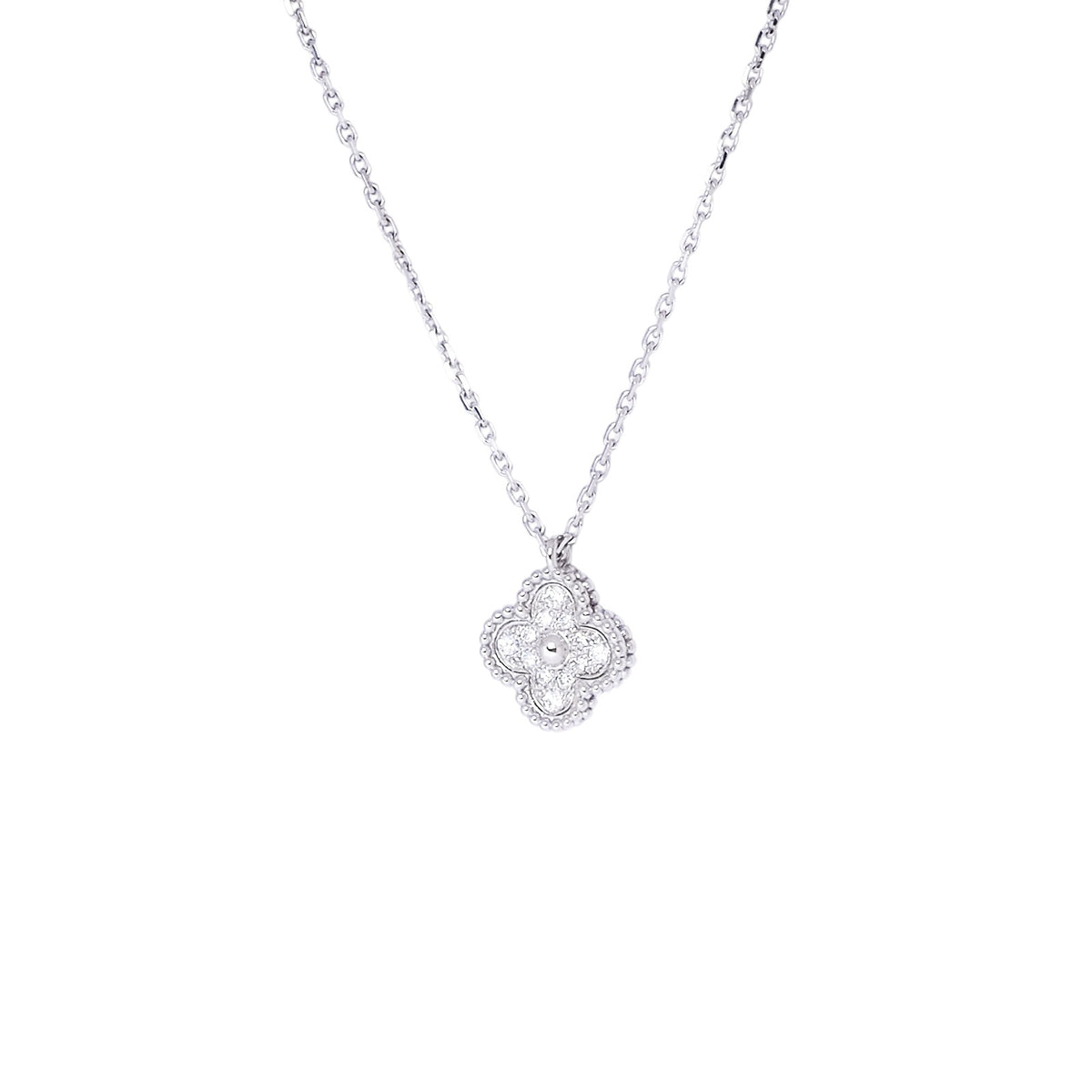 Van Cleef & Arpels VCARO85900 White Gold Alhambra Sweet Diamond Necklace