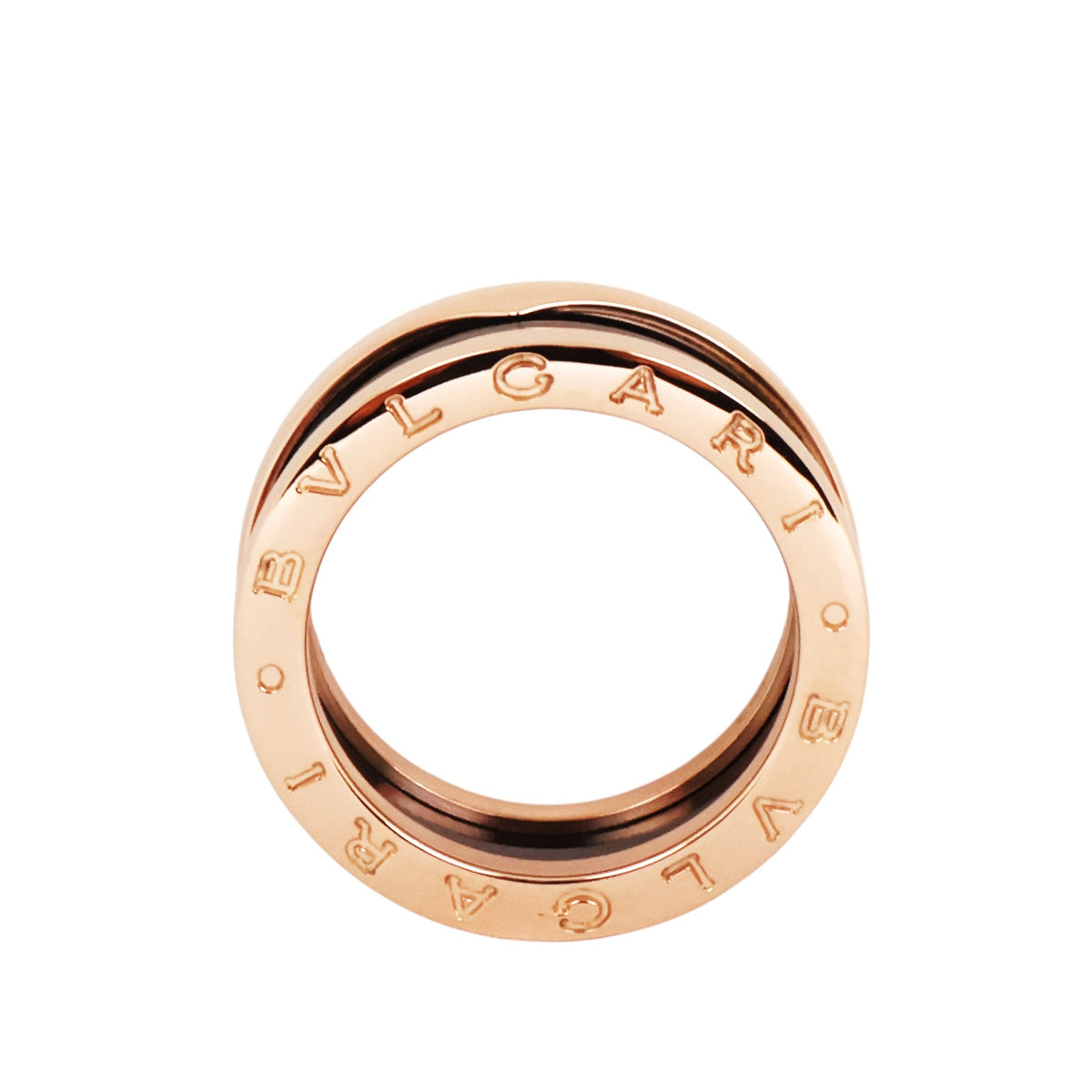 Bulgari 347049 Rose Gold B.Zero1 Ceramic 2-Band Ring