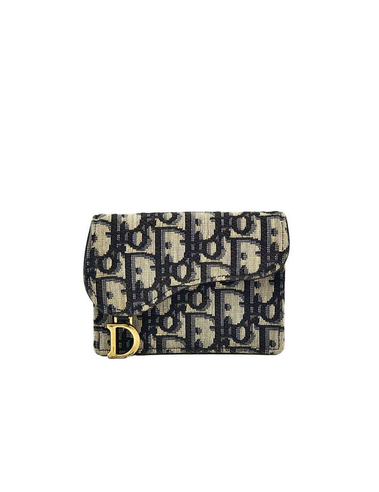 Dior Oblique Saddle Flap Card Holder