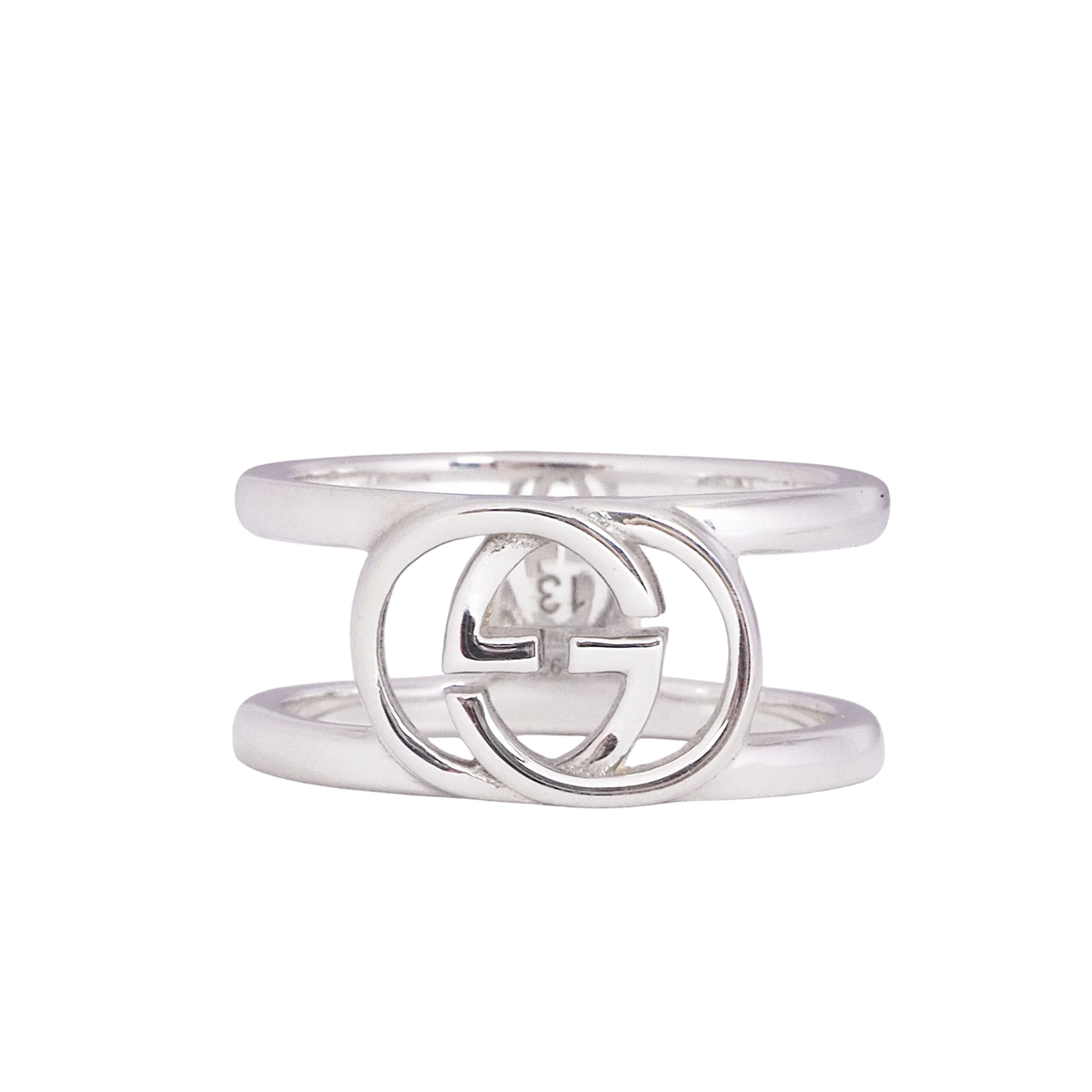 Gucci 295716 Interlocking Silver Ring