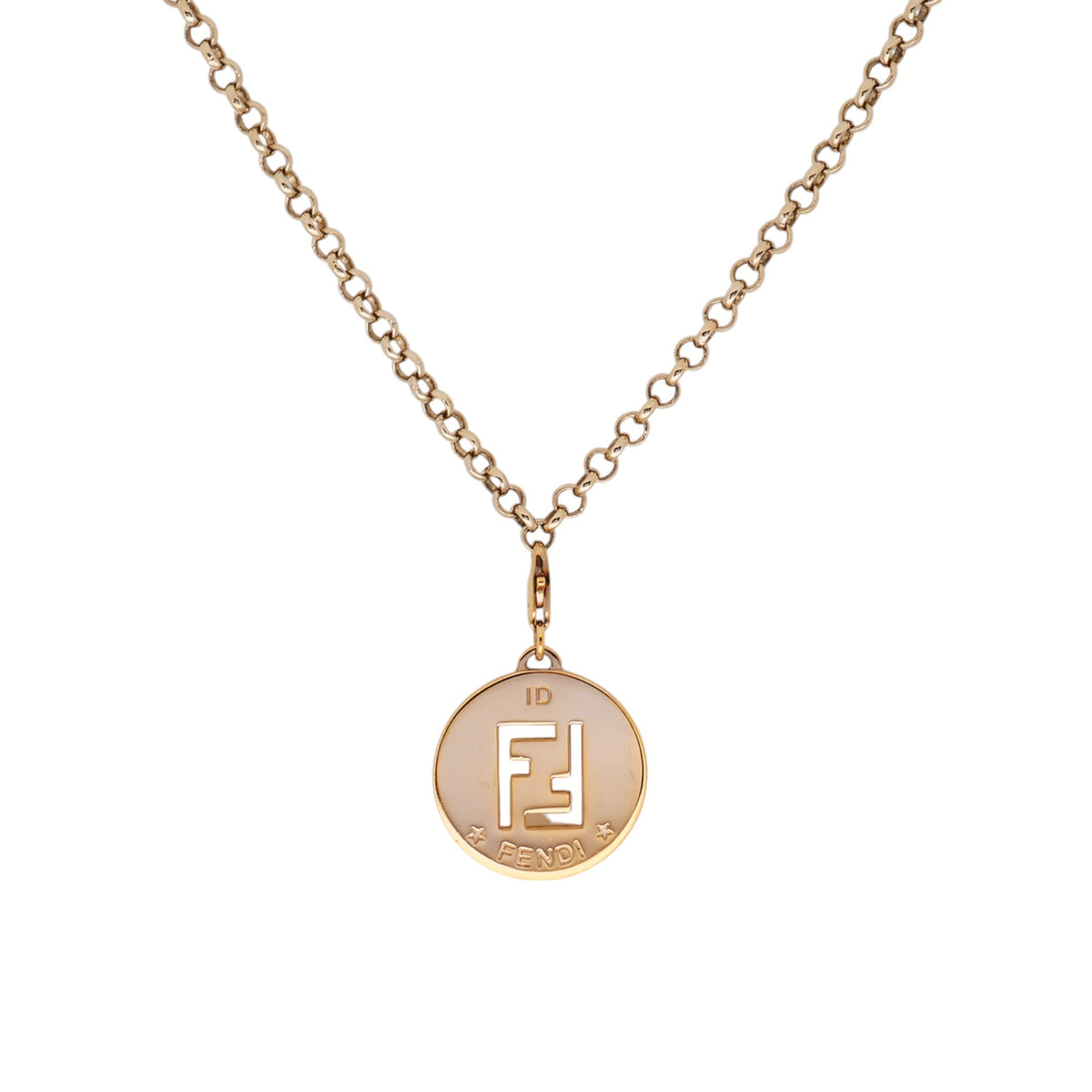Fendi round pendant chain necklace