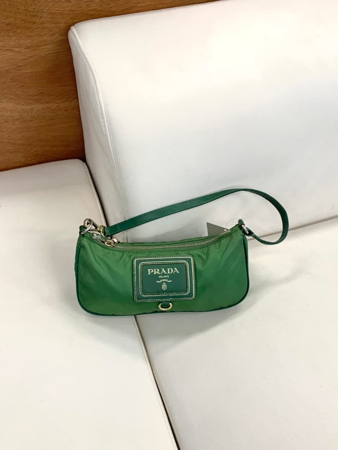 Prada vintage logo nylon shoulder bag