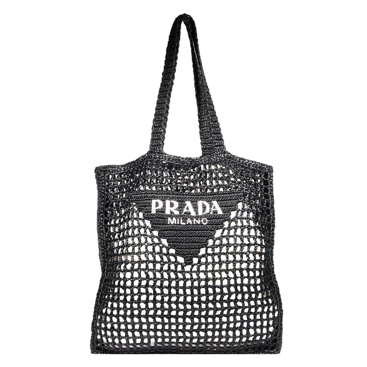 Prada 2VG105 Raffia Crochet Tote Bag