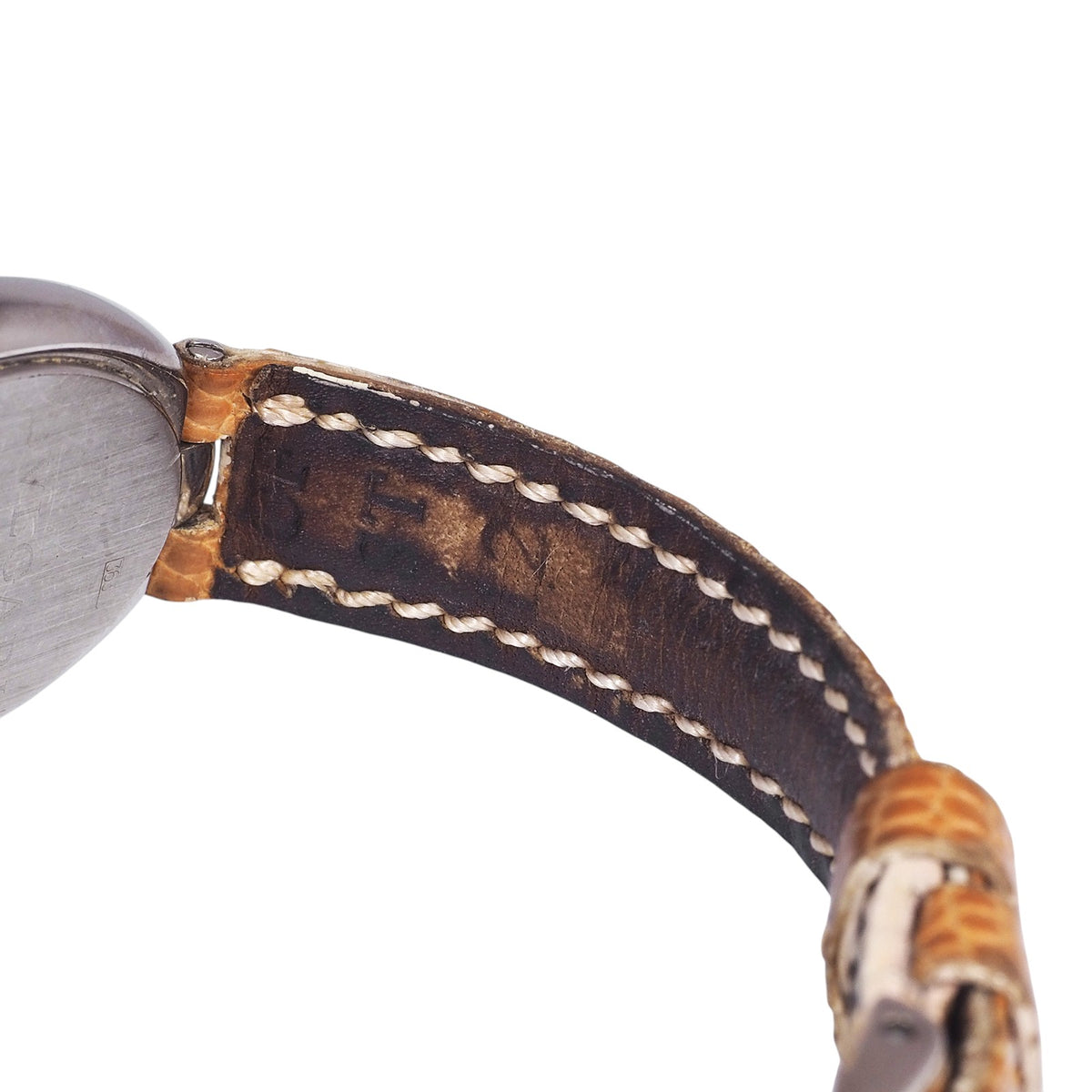Bulgari OVW27G White Gold Oval Quartz Leather Band Watch