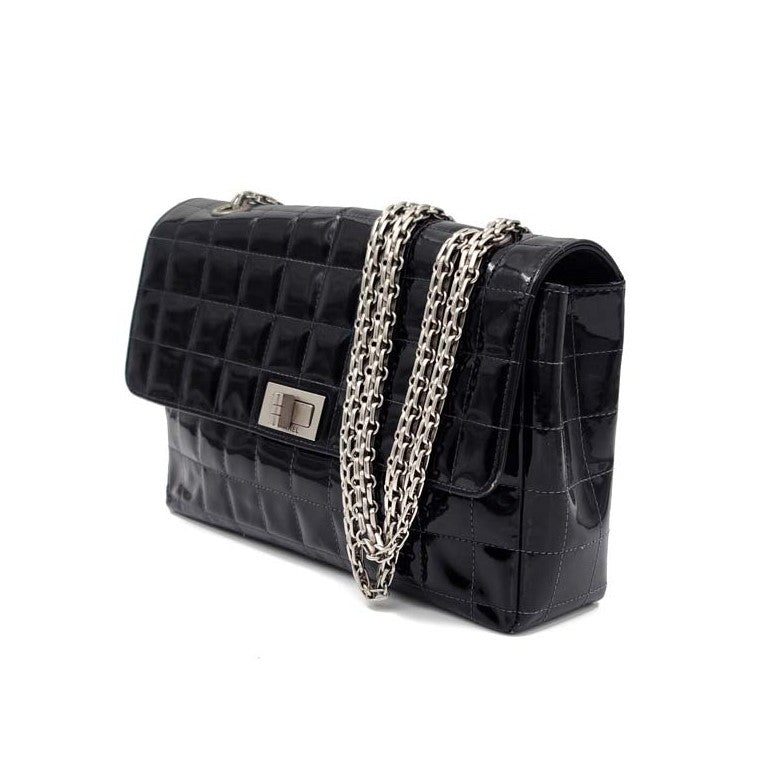 Chanel Patent 2.55 Chocolate Bar Chain Shoulder Bag