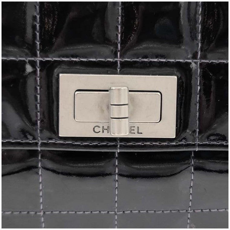 Chanel Patent 2.55 Chocolate Bar Chain Shoulder Bag