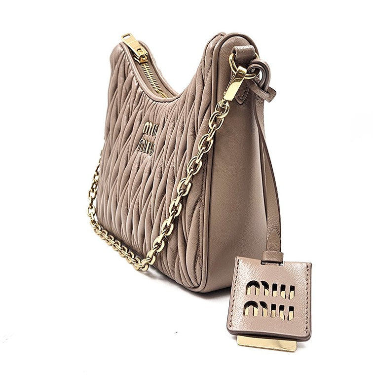 Miu Miu Matelassé Napa Leather Shoulder Bag (5BH211)