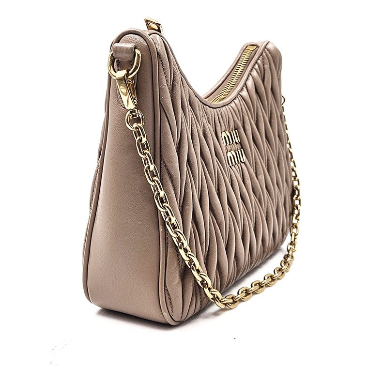 Miu Miu Matelassé Napa Leather Shoulder Bag (5BH211)