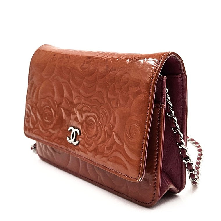 Chanel Patent Camellia WOC Crossbody Bag
