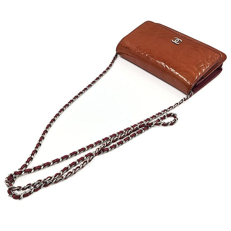 Chanel Patent Camellia WOC Crossbody Bag