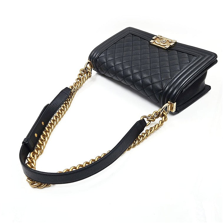 Chanel Caviar Gold Hardware Boy Bag Medium