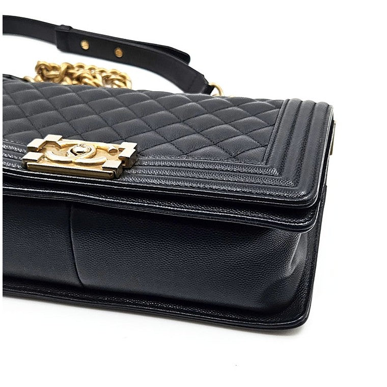 Chanel Caviar Gold Hardware Boy Bag Medium