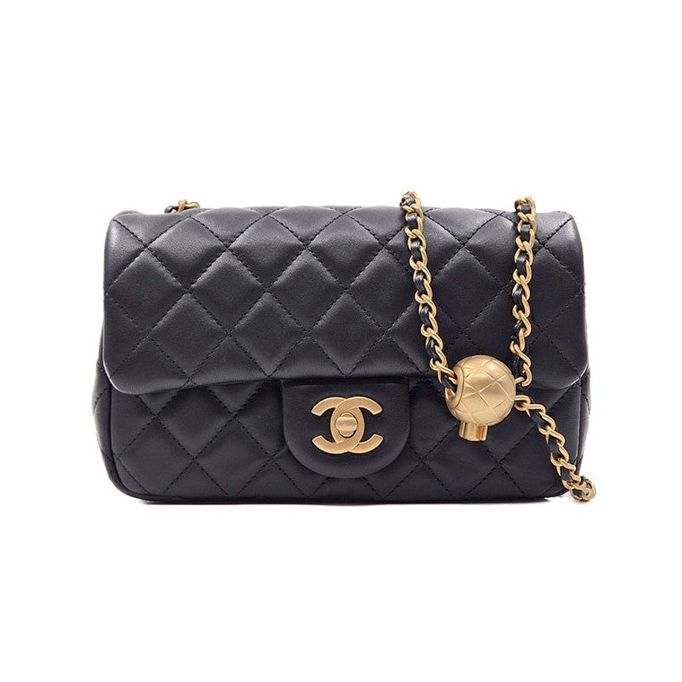 Chanel Lambskin Classic New Mini Golden Ball Crossbody Bag (AS1787)