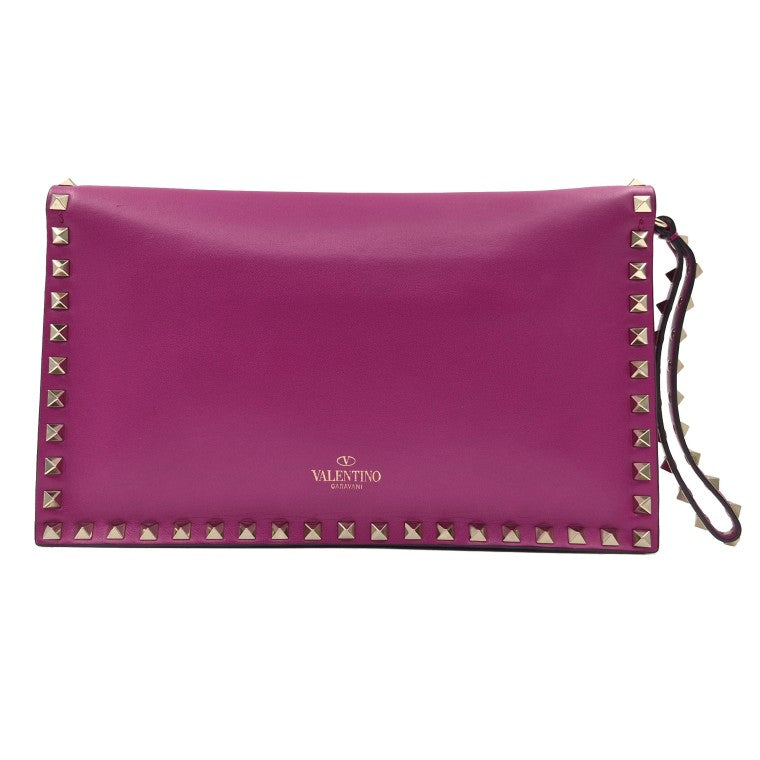 Valentino Rockstud Strap Flap Clutch