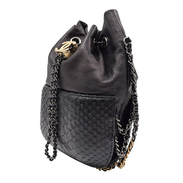 Chanel Lambskin Python Gabrielle Pearl Bag