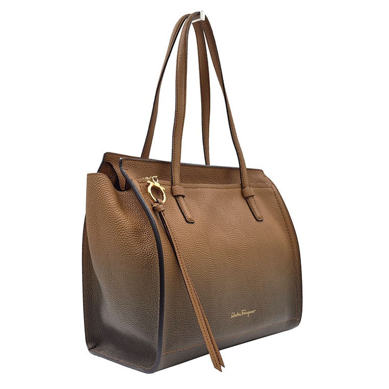 Ferragamo Two-Tone Amy Shoulder Bag Medium