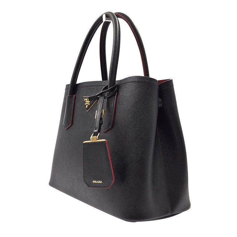 Prada Saffiano Double Tote and Shoulder Bag (1BG887)