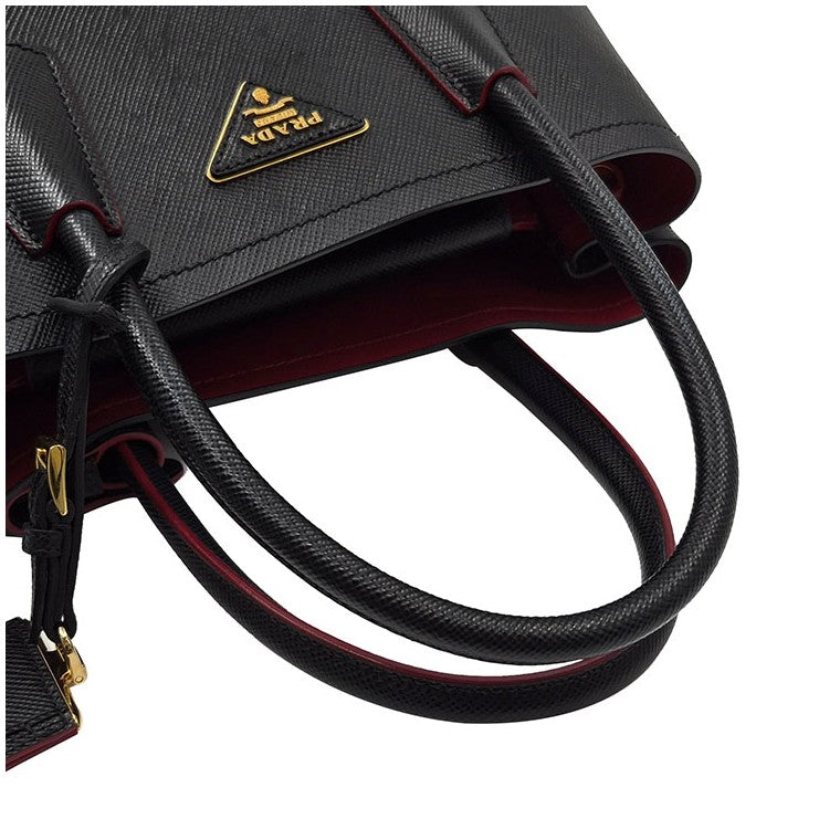 Prada Saffiano Double Tote and Shoulder Bag (1BG887)