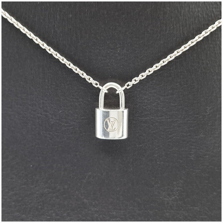 Louis Vuitton Silver Lockit Necklace (Q93559)