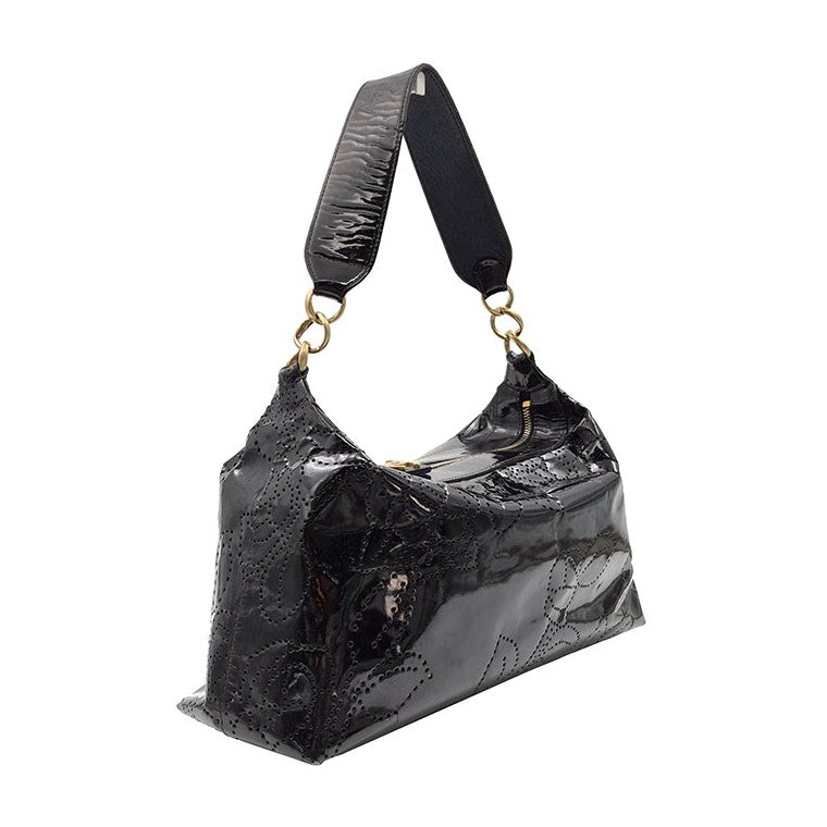 Chanel Patent Camellia Season Shoulder Bag