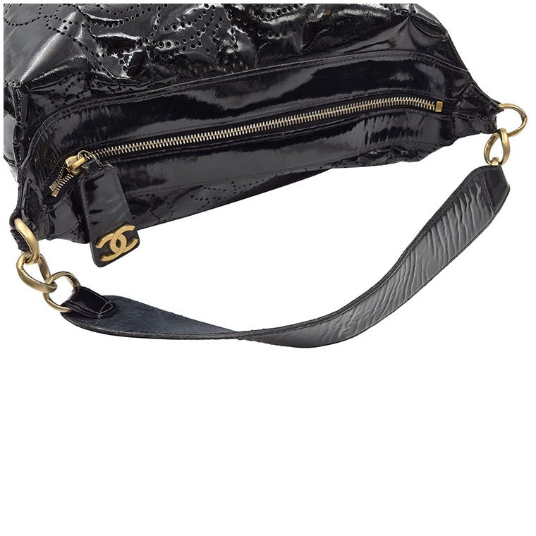Chanel Patent Camellia Season Shoulder Bag