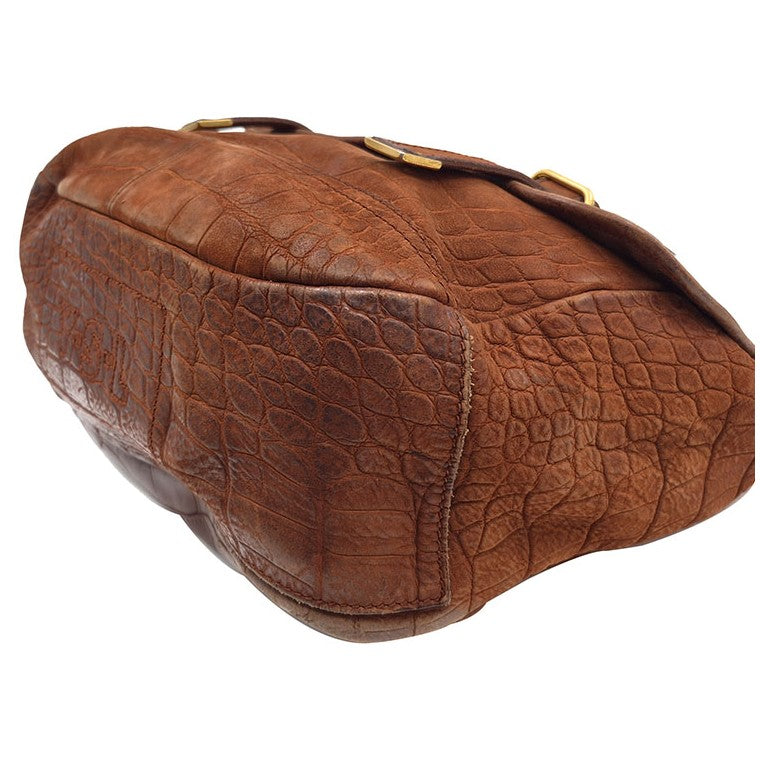 Saint Laurent Crocodile Pattern Besace Shoulder Bag (191839)