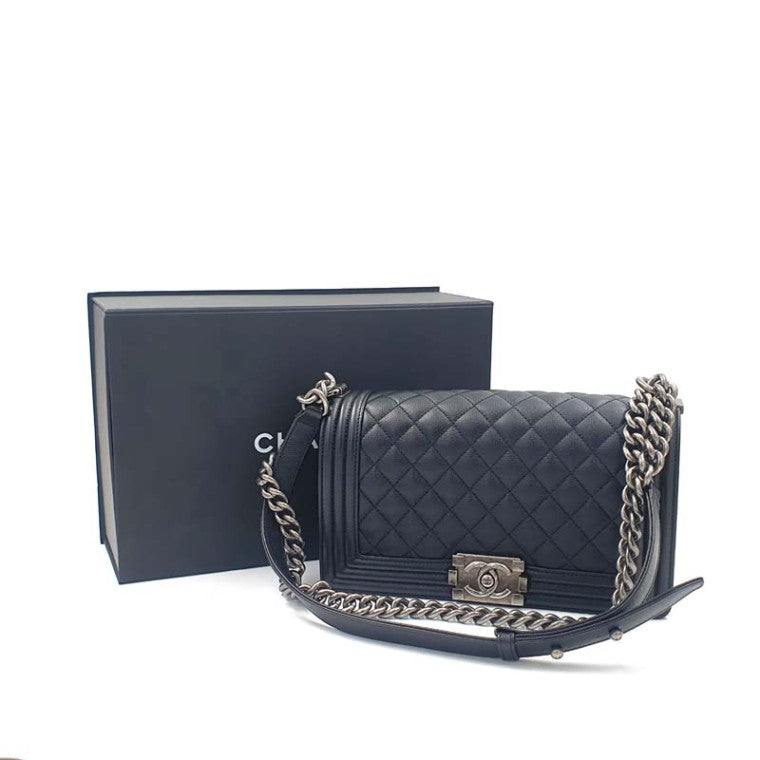 Chanel Caviar Boy Bag Medium (Installed Chip)