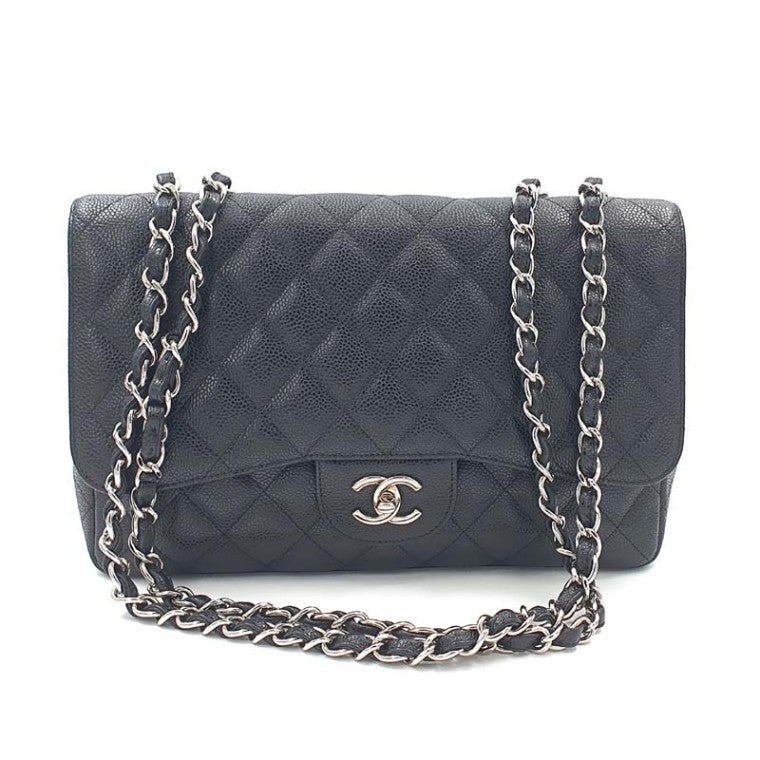 Chanel Classic Caviar Silver Hardware Large