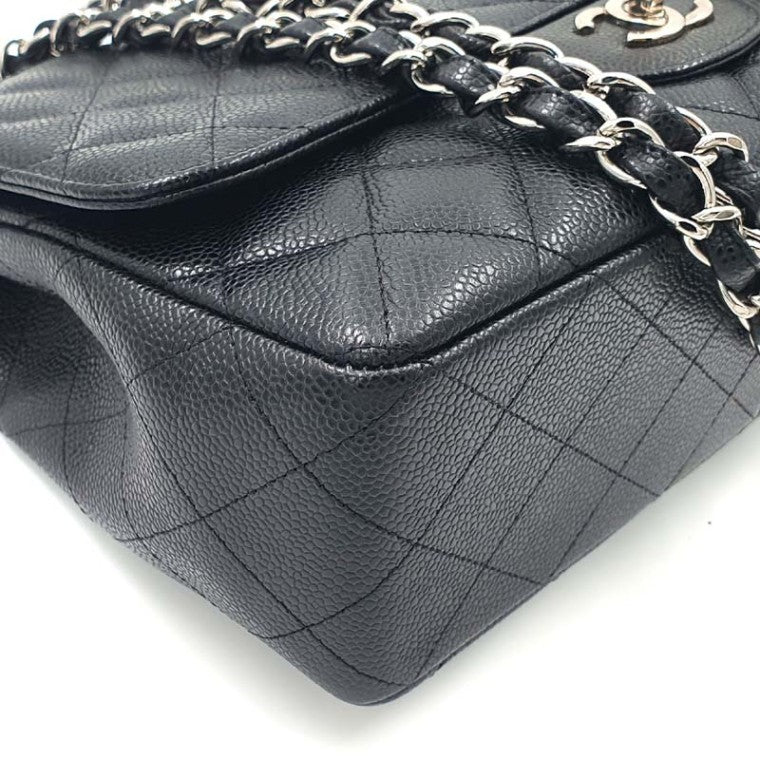 Chanel Classic Caviar Silver Hardware Large