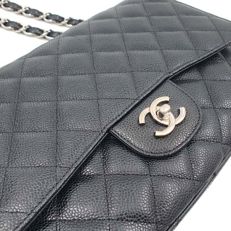 Chanel Classic Caviar Silver Hardware Large