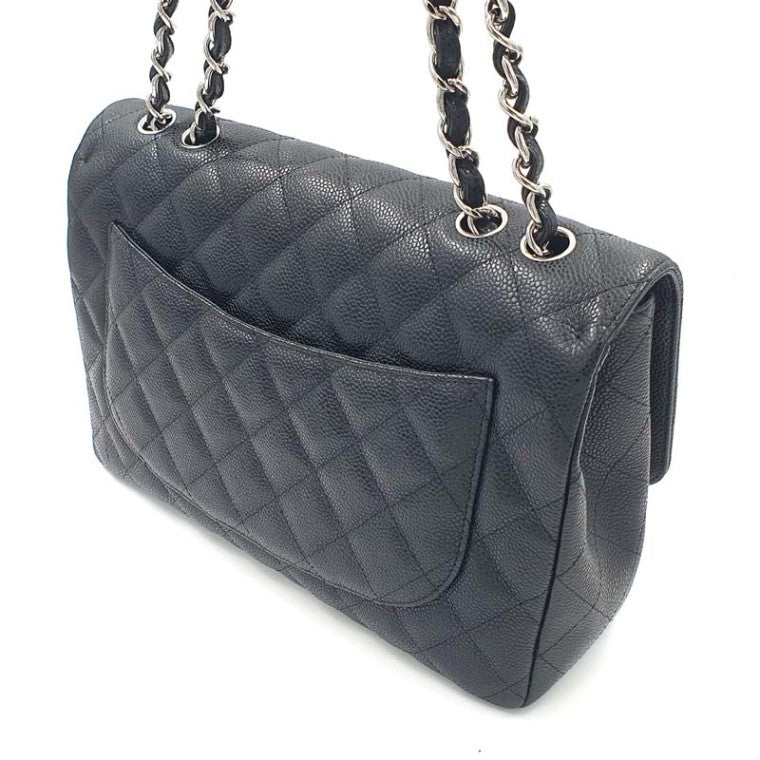 Chanel Classic Caviar Silver Hardware Large