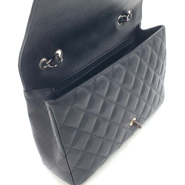 Chanel Classic Caviar Silver Hardware Large