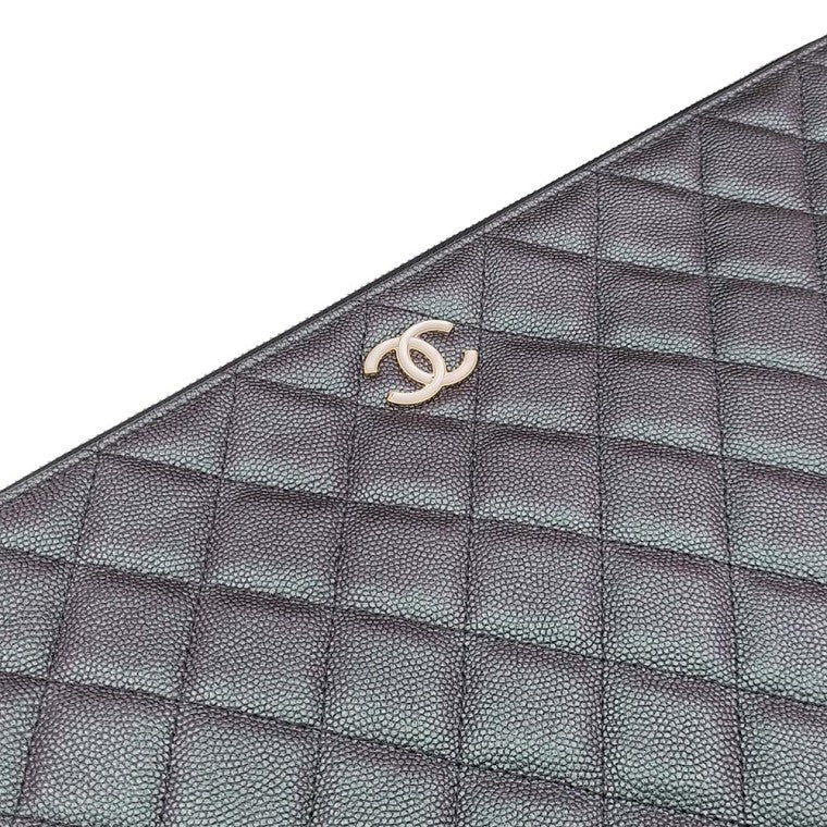 Chanel Caviar Classic Pearl Navy Large Clutch