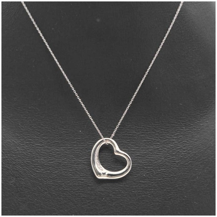 Tiffany Open Heart 7p Diamond Necklace