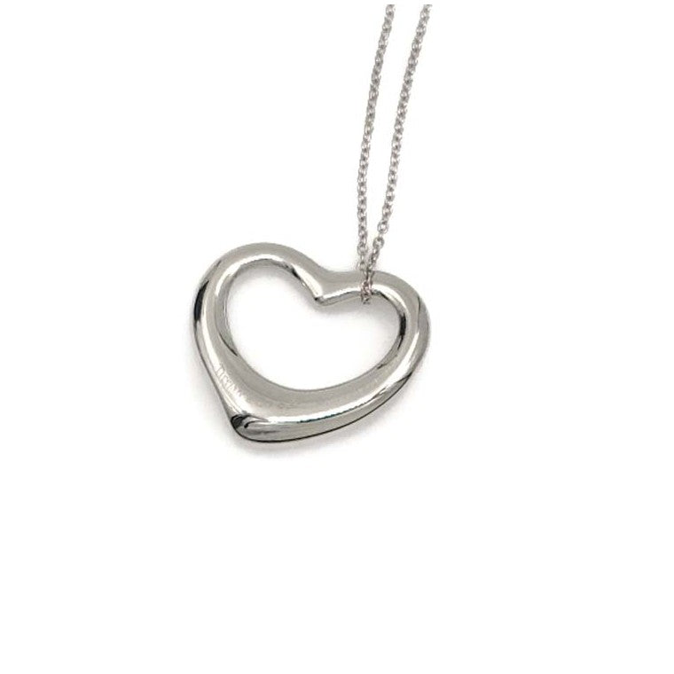 Tiffany Open Heart 7p Diamond Necklace