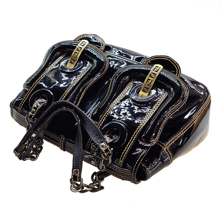 Fendi Patent Chain Shoulder Bag