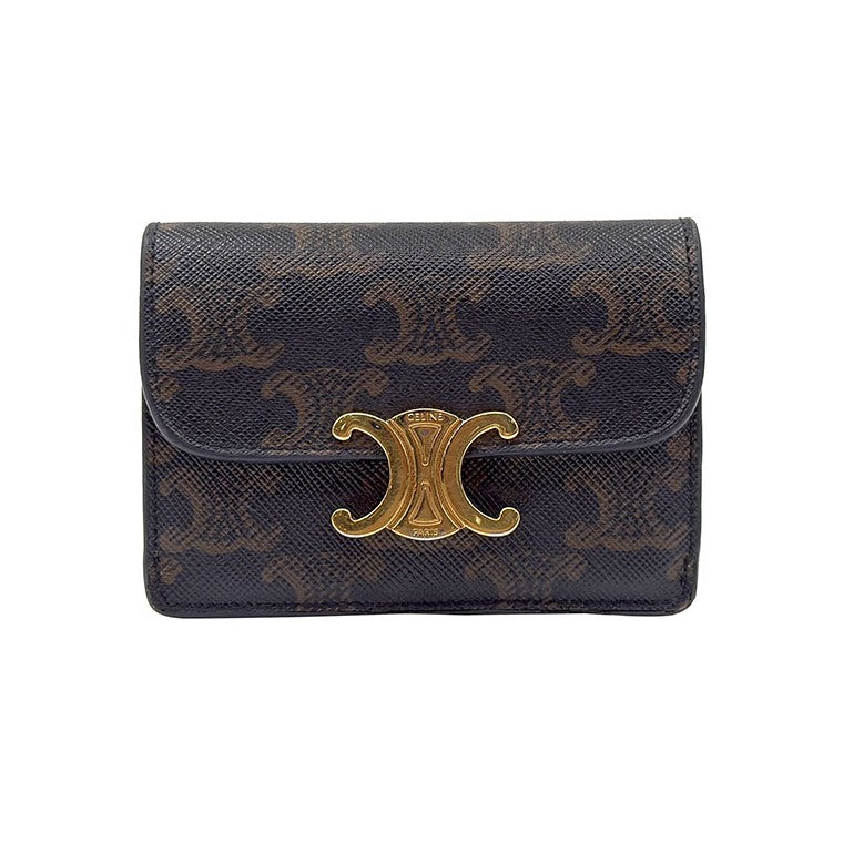 Celine Triomphe flap card wallet